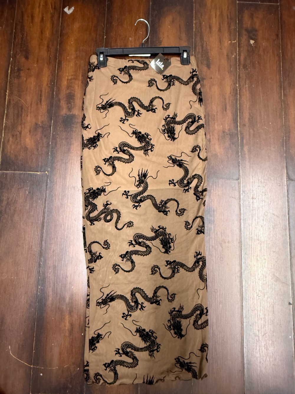 Dressed In LALA Enchantress Mesh Burnout Dragon Skirt in Dangerous Woman XS-3X - Picture 5 of 6